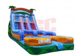 18' Tropical Krazed Kolor Dual Lane with Inflated Pool Wet o