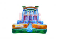 KrazedKolor 1689962818 18' Tropical Krazed Kolor Dual Lane with Inflated Pool Wet o